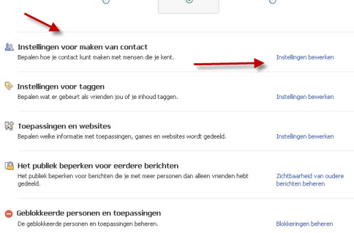 instellingen Facebook