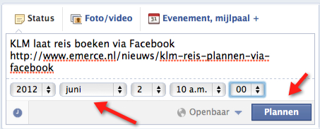 facebook updates inplannen