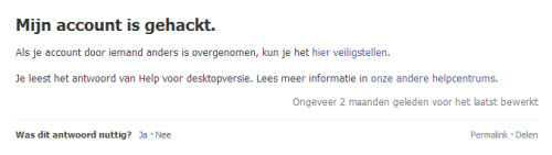 help mijn facebook account is gehackt