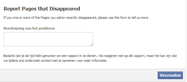 help, mijn facebook pagina is weg