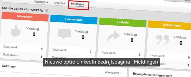 linkedin company page meldingen