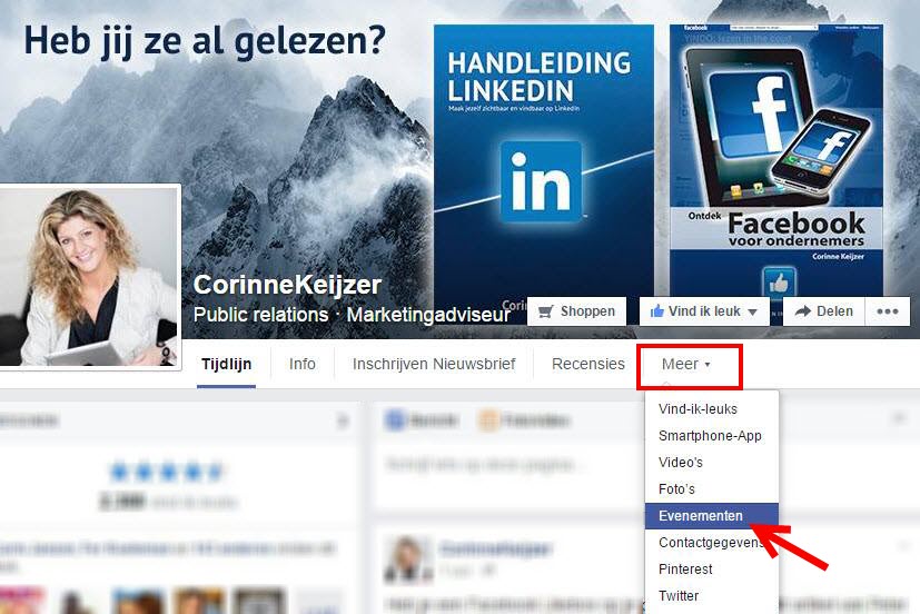 Facebook abonnement evenementen