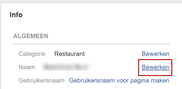 Facebook naam bewerken