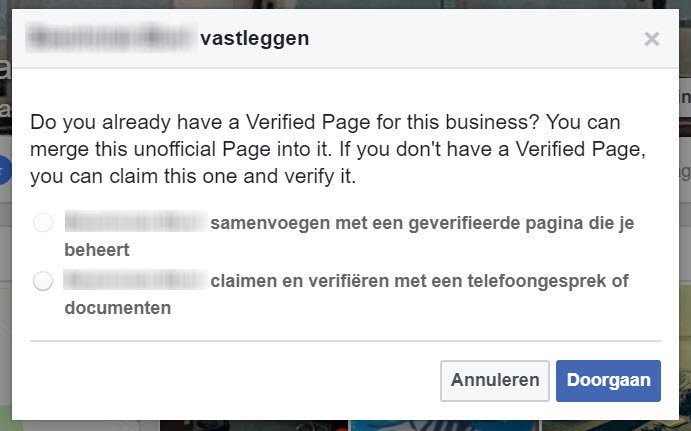 Een onofficiële Facebook locatiepagina claimen en samenvoegen